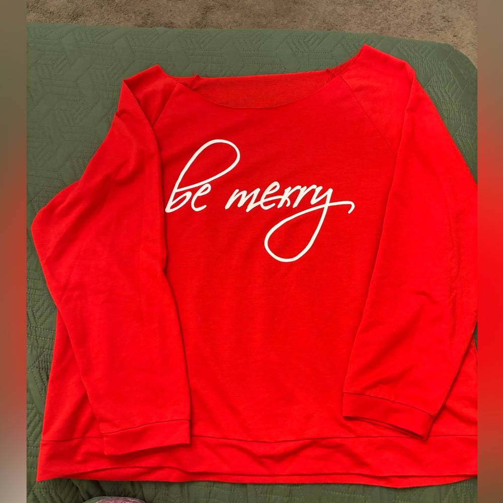 Red 'Be Merry' Sweatshirt